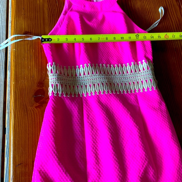 Lilly Pulitzer Size 00 Pink/Fuschia Dress with Gold Embroidery - Picture 5 of 7